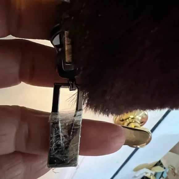 Via Spiga Reversible Grooved Faux-Fur Jacket in "Eggplant" Size S NWOT - Picture 7 of 13